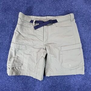 North Face Shorts Mens 36 Khaki Gray Belted Cargo Hiking Outdoor Quick Dry Nylon